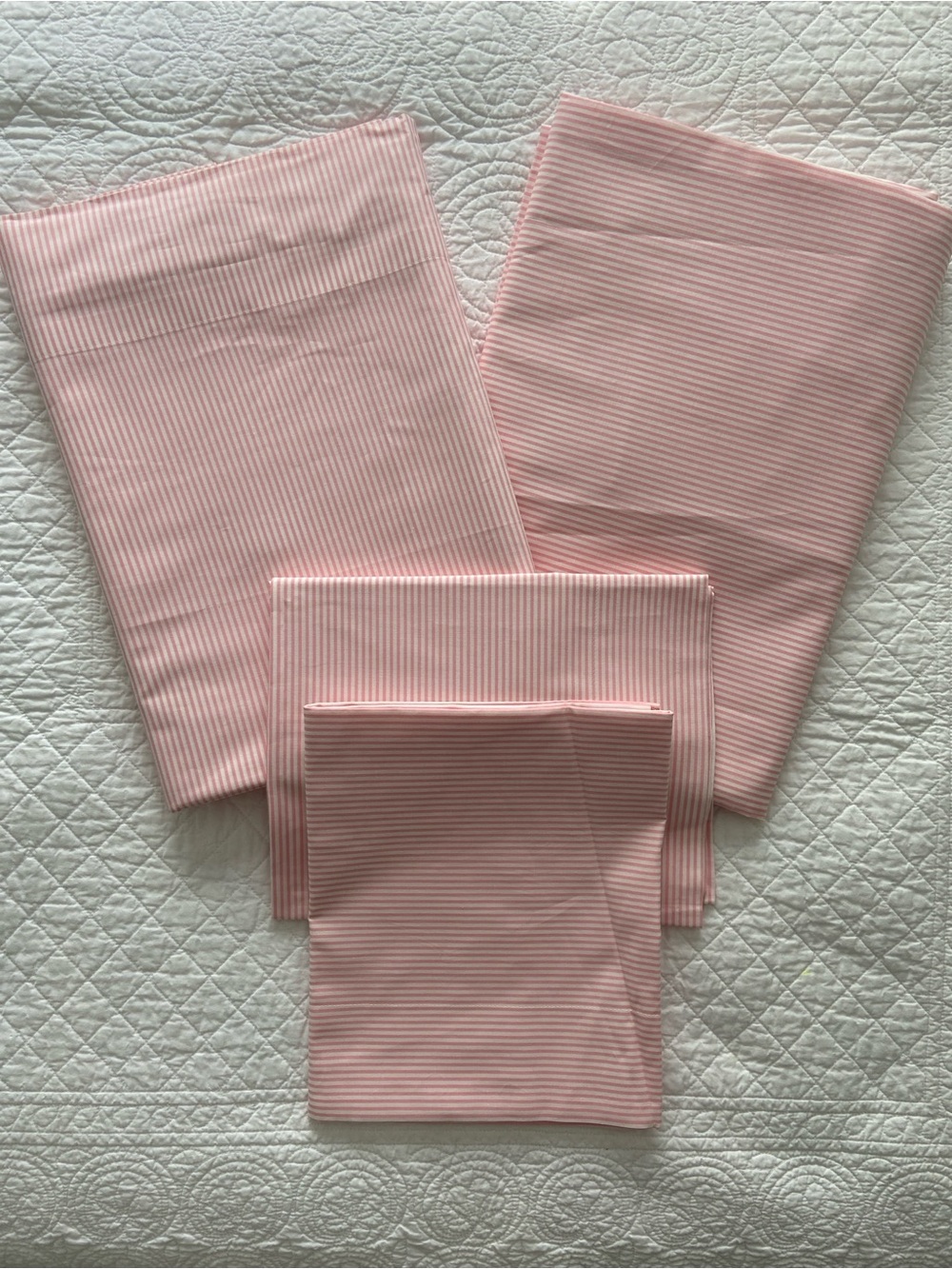 Tessitura Toscana Telerie King Set Sheets And Pillowcases Stripe Pink White NEW - Picture 13 of 14